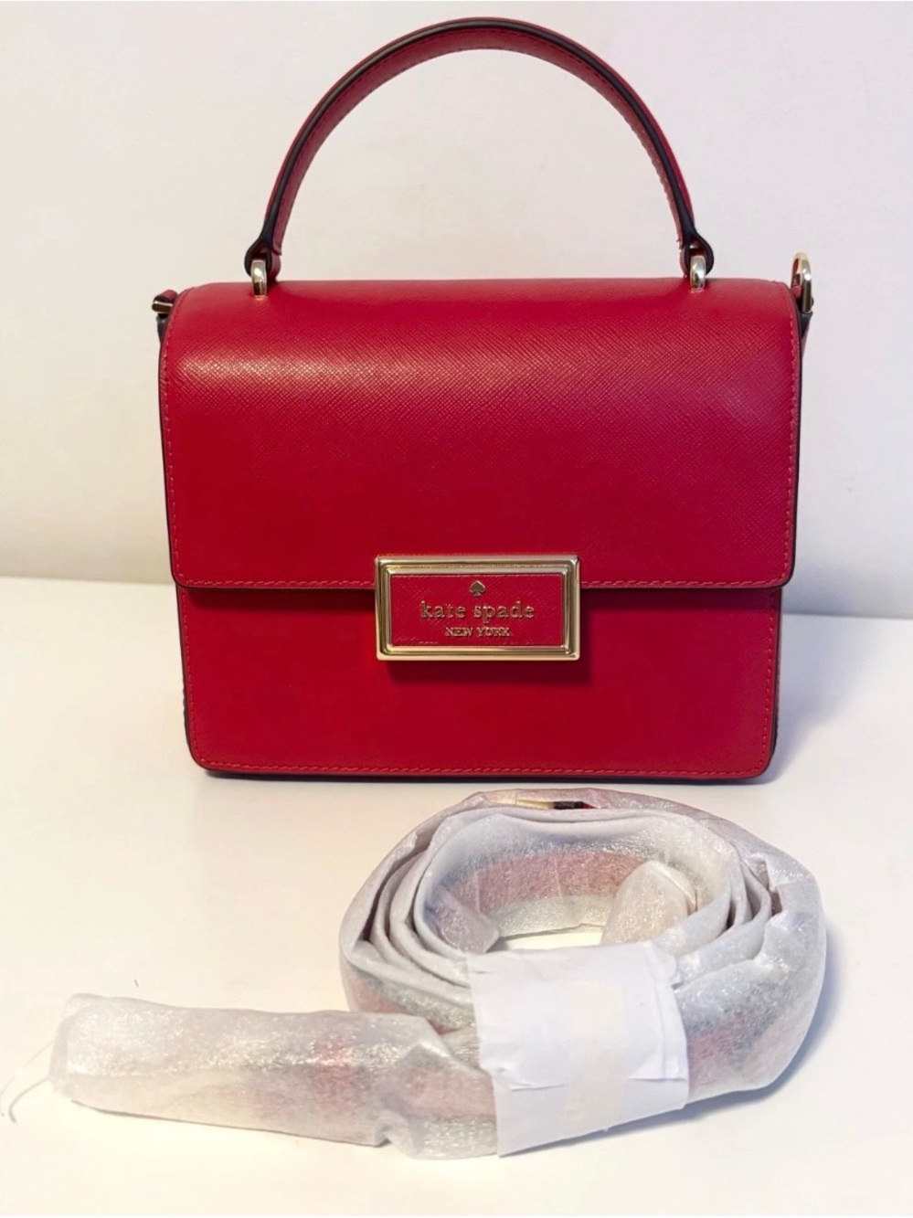 kate spade Red Saffiano Leather Top-Handle Satchel